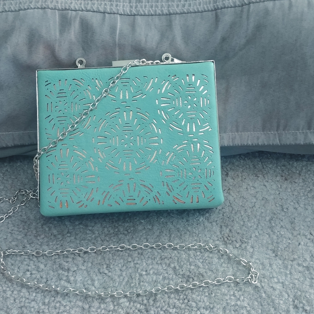 Green and gold small handbag